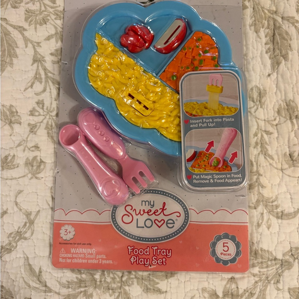 Sweet Love disappearing, peas Food Tray Set - Blue and Pink